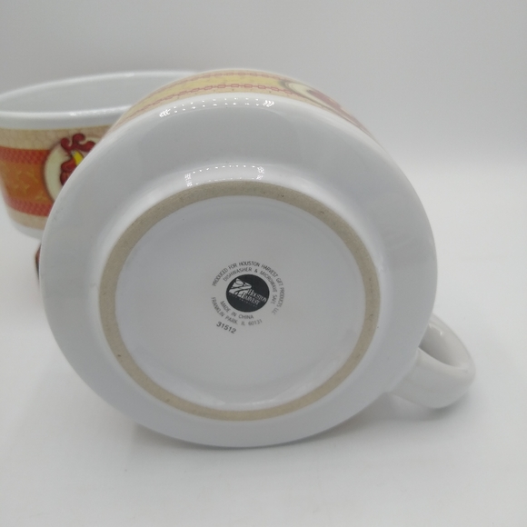 Houston Harvest Rooster Soup Mugs Set of 2 Chicken Stoneware Bowls Vintage - Picture 6 of 10